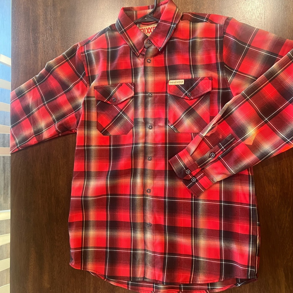 DIXXON Red and Black Plaid Men's Shirt